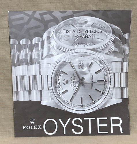 Rolex price list - list, 1990